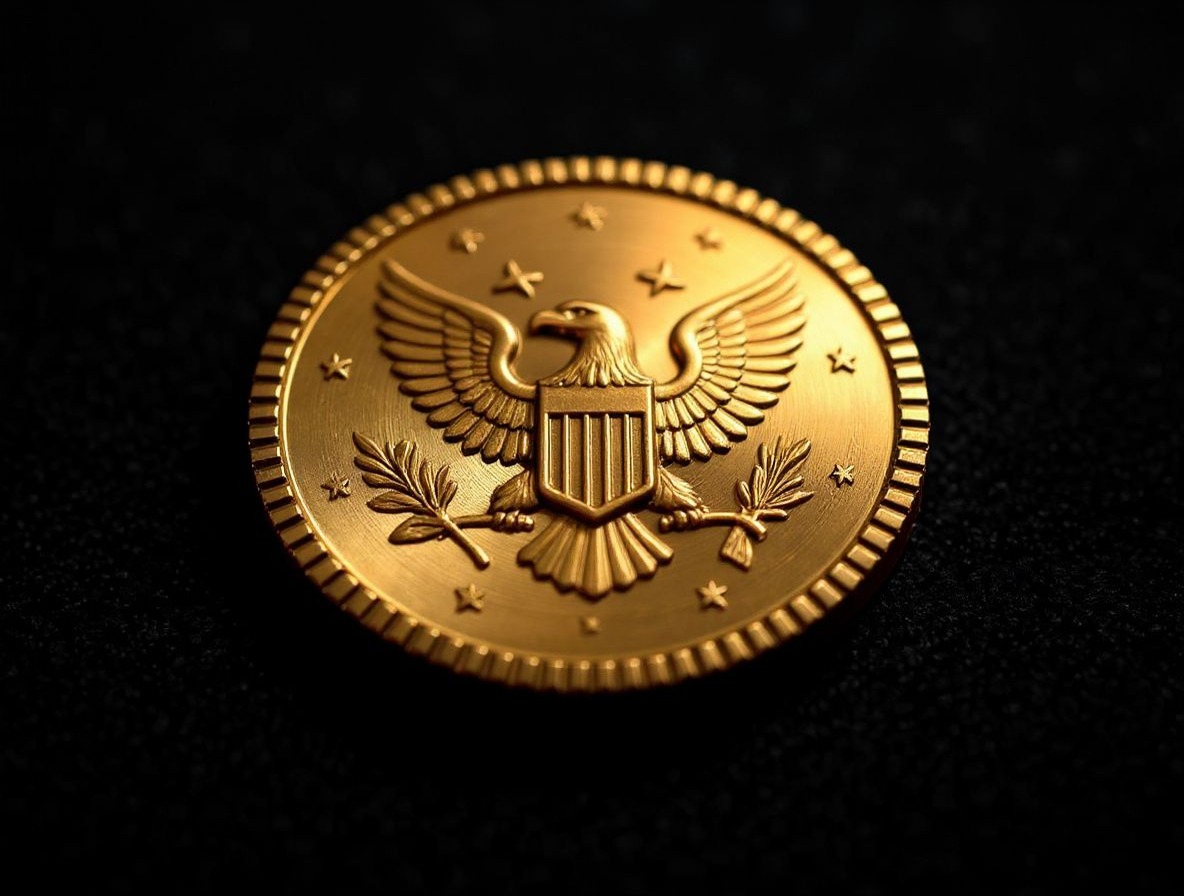 Coin with engraved star motif and rim detail