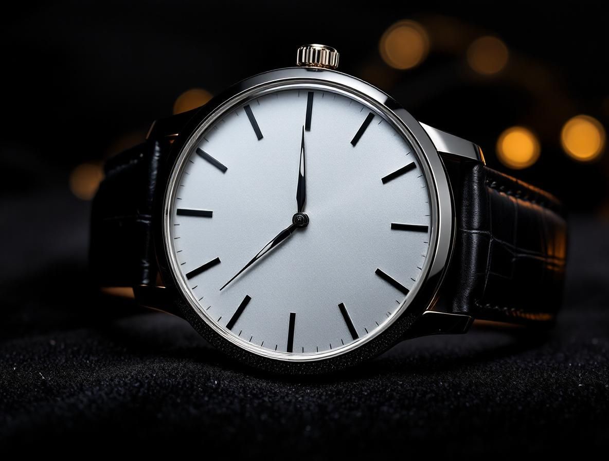 Plain silver watch dial