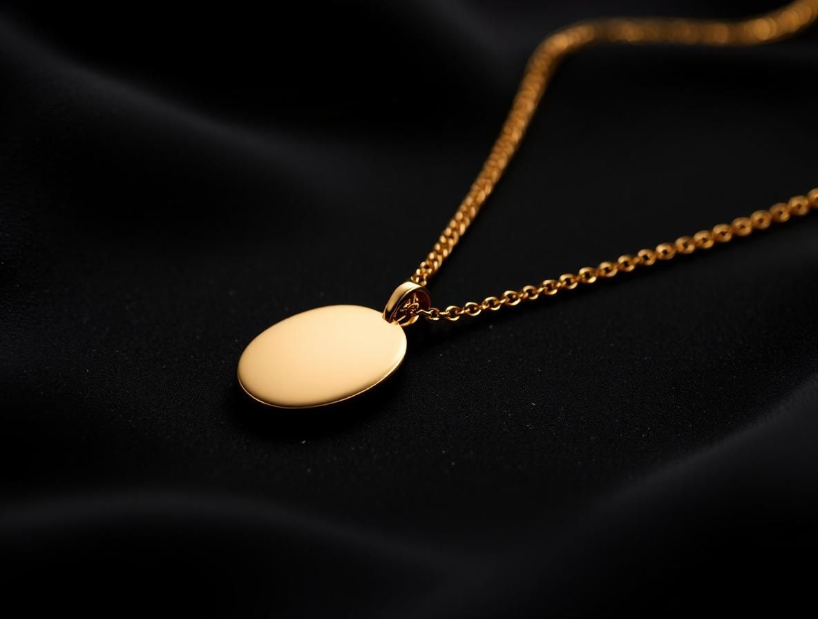 Plain gold pendant necklace